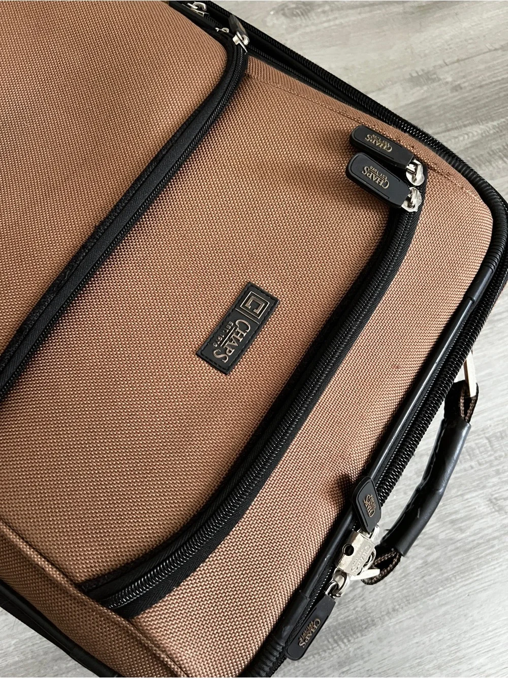RARE Vintage Ralph Lauren Chaps Rolling Suitcase Luggage Tan